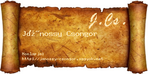 Jánossy Csongor névjegykártya